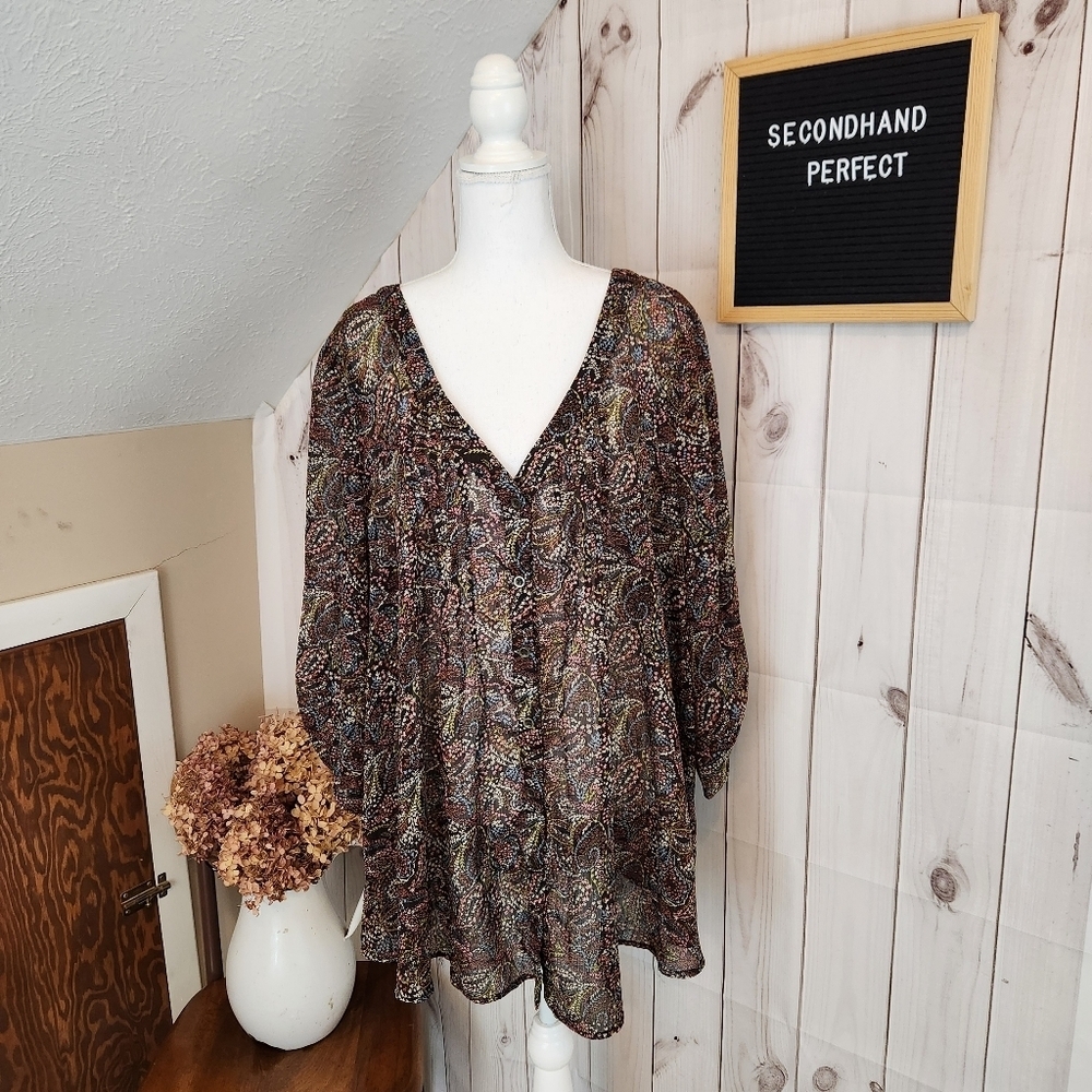 Torrid Shear Vine Print Top